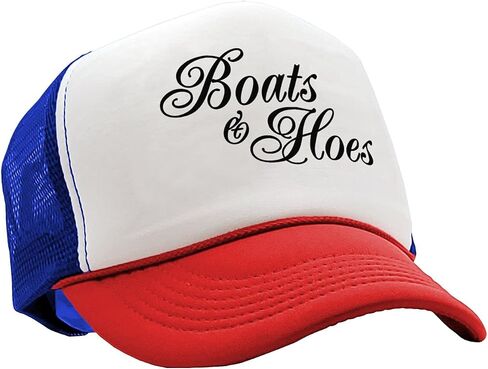 Gooder Tees - Boats N Hoes - Prestige Worldwide Ferrell Funny - Vintage Retro Style Trucker Cap Hat in Saudi Arabia