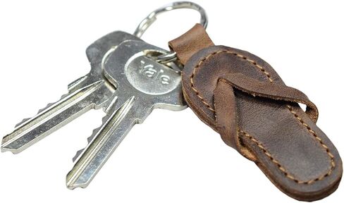 Hide & Drink, Leather Flip-Flop Keychain/Sandal/Beach/Keychain for Travelers, Sufers and Beach Lovers, Handmade Includes 101 Year Warranty :: Bourbon Brown in Saudi Arabia