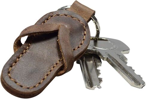 Hide & Drink, Leather Flip-Flop Keychain/Sandal/Beach/Keychain for Travelers, Sufers and Beach Lovers, Handmade Includes 101 Year Warranty :: Bourbon Brown in Saudi Arabia