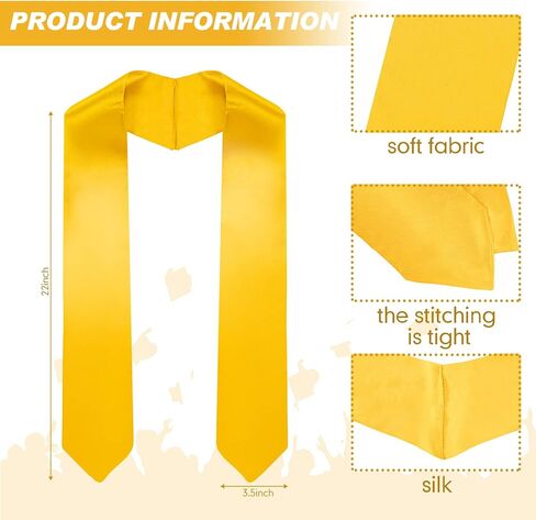 Hanaive 10 Pcs 45 Inch Unisex Kindergarten Plain Graduation Stole Preschool Graduation Sash for Kids Graduation in Saudi Arabia
