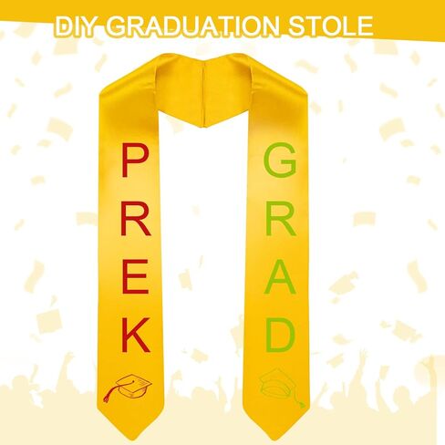 Hanaive 10 Pcs 45 Inch Unisex Kindergarten Plain Graduation Stole Preschool Graduation Sash for Kids Graduation in Saudi Arabia