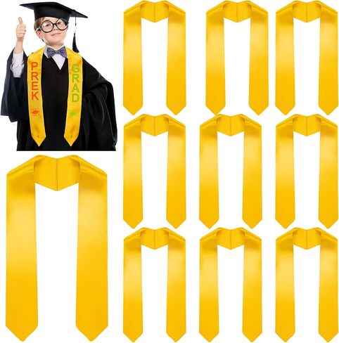 Hanaive 10 Pcs 45 Inch Unisex Kindergarten Plain Graduation Stole Preschool Graduation Sash for Kids Graduation in Saudi Arabia