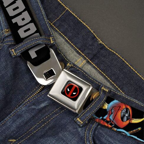 Buckle-Down Standard Seatbelt Belt Deadpool XL, 1.5" Wide-Fits Pant Size 32-52 in Saudi Arabia