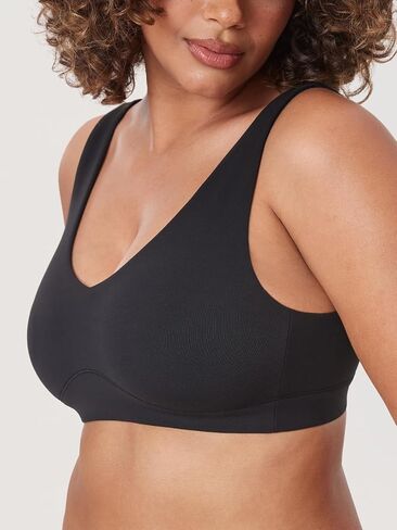 DELIMIRA Women's Natrelax Plus Size Wireless Bralette V Neck - Full Coverage Seamless Tshirt Bras Unlined Bra Wide Straps in Saudi Arabia