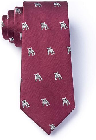 Men's French Bulldog Dog Animal Extra Long XL Tie Necktie in Saudi Arabia