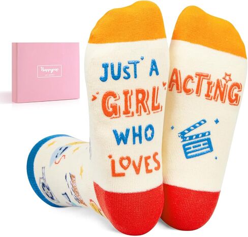 HAPPYPOP Acting Gifts Theater Gifts for Women Girls， Drama Gifts for Theatre Lovers, Funny Acting Socks in Saudi Arabia