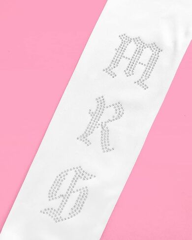 xo, Fetti Bachelorette Party Decorations Mrs Opera Gloves - White Rhinestone Satin + Engagement Ring Finger - 17" | Bridal Shower Gift, Bride to Be, White, One Size Fits All in Saudi Arabia