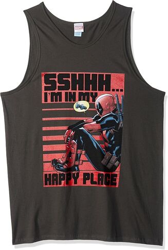 قميص رجالي بدون أكمام من Marvel Mens Official Marvel Happy Deadpool in Saudi Arabia