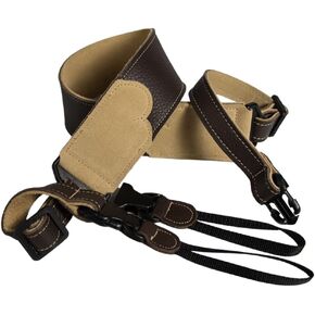 2.5" Glove Leather with Suede Backing and Quick Release Loops - Banjo Strap - Black