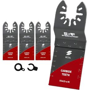 S&F STEAD & FAST Carbide Multi Tool Blades for Metal Cutting, 4-Pack, Carbide Oscillating Tool Blades, Oscillating Blade for Hard Metal, Nail, Screws, Bolts