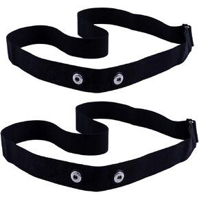 2Pack XUXIN Universal Replacement Heart Rate Monitor Soft Strap Adjustable Elastic Chest Mount Belt for Garmin, Wahoo, Black