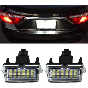 2PCS LED License Plate Lights Rear License Tag Lights Lamp Compatible with Toyota Camry Highlander Avalon Yaris Prius C, Powered by 18SMD Xenon White LED Lights
