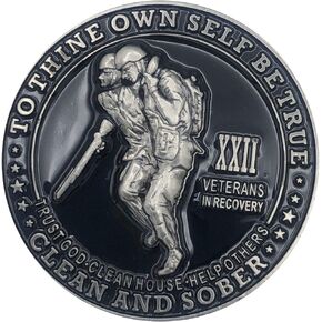 Veterans in Recovery AA Chip Sobriety Coin (1-60 Years) with Third Step Prayer on The Back. My Recovery Store AA Medallion