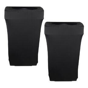 23 Gallon Stretch Spandex Trash Can Cover, 8 Pack Outdoor Fitted Waste Container Cover Rectangular Garbage Can Covers for Wedding Party Commercial Fundraiser Decor, Without Trash Can (Black)