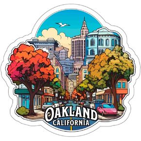 Oakland California Sticker Travel Outdoors Decal Vinyl Small Waterproof for Water Bottle Mug Passport Book Scrapbook Notebook Laptop Tumbler Skateboard Computer Phone Size 4" Funny Gift