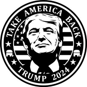 eDesign 2-Pack Take Back America Trump 2024 Sticker Decal Vinyl - 4 Inches - Trump Stickers 2024 for Car Truck Van Window Bumper Laptop Tablet Cup Tumbler Water Bottle and Any Smooth Surface