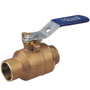 NIBCO S-585-70 Cast Bronze Ball Valve, Two-Piece, Lever Handle, 3/4" Female Solder Cup