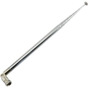 Maxmoral 1 Piece FM Telescopic Aerial Antenna with F Male Connector 10 Sections 1.2m 75 Ohm TV Radio DAB AM/FM for Home Audio Radio Stereo Receiver Replacement
