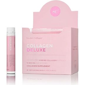 12500mg Collagen Deluxe 25ml I Hydrolyzed Marine Collagen Peptides (Type I & III) I Hyaluronic Acid, Biotin, Vitamin C I Sugar Free - 20 Shots per Box in Saudi Arabia