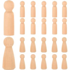 ULTNICE 20PCS Wooden Peg Doll Unfinished Wooden People Bodies Angel Dolls for DIY Craft