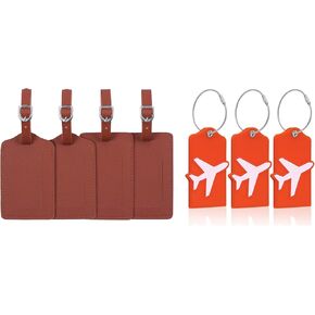 علامات الأمتعة Vigorport مع بطاقة هوية الاسم، 4 عبوات من الجلد و3 عبوات من السيليكون، أفضل ملحقات السفر لتحديد الأمتعة/الحقيبة in Kuwait