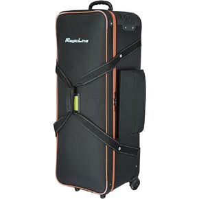 Photo Studio Trolley Case with Side Bag 39.4"x14.6"x13"/100 * 37 * 33 cm, Rolling Camera Case Bag, Carrying Bag with Wheels for Light Stands,Tripods,Flashes,Telescopes