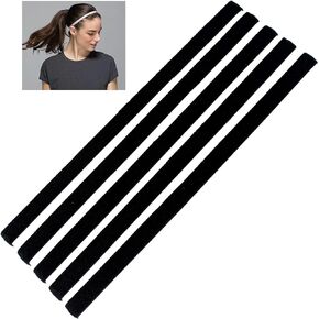 Girls Sport Headbands Non-Slip Hairband - Athletic Grip Elastic Single Skinny Sweatbands for Guide Sweat When Running Soccer Basketball Yoga Tennis Cycling 10 Pack