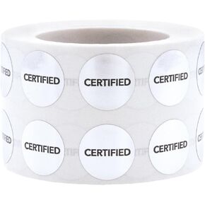 Certified Labels Metallic Silver .5 Inch Round Circle Dots 1,000 Adhesive Stickers