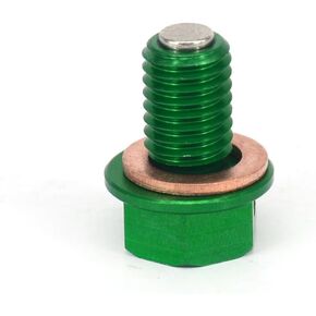 JFG RACING Green CNC Billet Aluminum M12mmP1.5mm Magnetic Oil Drain Plug Bolt For KX65 KX85 KX100 KX125 KX250 KX500 KX250F KX450F 250SB KLX250 D-TRACKER 98-16