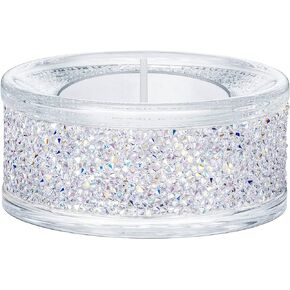 SWAROVSKI Shimmer Tea Light Holder, Candle Holder with Clear Swarovski Crystals Featuring an Aurora Borealis Effect Part of The Swarovski Shimmer Collection