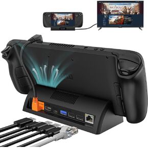 محطة إرساء التلفزيون لسطح البخار وسطح البخار OLED، قاعدة سطح البخار المحمولة تدعم إخراج عرض 4K HDMI 1080P، قاعدة سطح البخار مع جيجابت إيثرنت، مروحة تبريد و3 منافذ USB in Kuwait