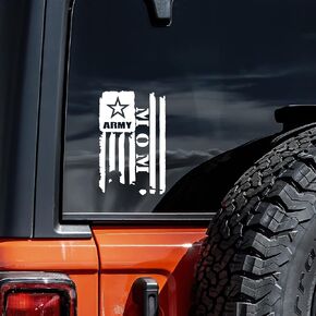 Army Mom Decal Vinyl Sticker Auto Car Truck Wall Laptop | White | 3.5" x 5.5"