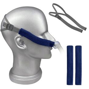 2 Pack Airfit P10 Replacement Headgear Straps with Strap Covers Build-in Clips Fully Adjustable Compatible with Airfit P10 N30 Airsense 10 11 Nasal Pillow (Gray)