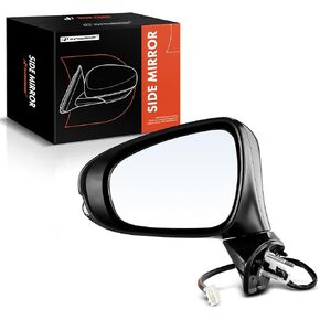 A-Premium Driver Side Power Door Mirror Compatible with Lexus ES300h, ES350, 2013-2015 - Heated Manual Folding Black Outside Rear View Mirror with Turn Signal Indicator - Replace# 8794033A71C0