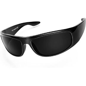 WISTON Dark Sunglasses for Men Wrap Around Sunglasses for Big Heads Men UV400 Protection W8005
