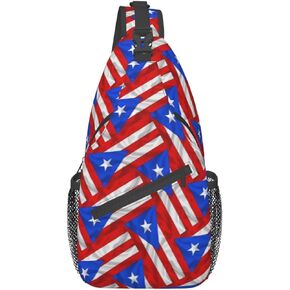 Puerto Rico Flag Sling Bag, Fashion Crossbody Backpack Shoulder Bag Chest Bag for Men Women Hiking Travel
