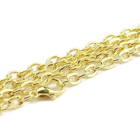 CleverDelights 5x7mm Cable Chain Necklaces - Gold Color - 50 Pack - 24 Inch