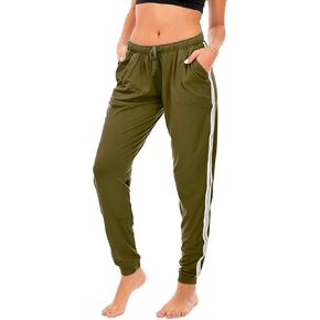 Workout Jogger for Women Stripe Side Drawstring Lightweight Joggers Yoga Striped Sweatpants + Plus (P7 R)