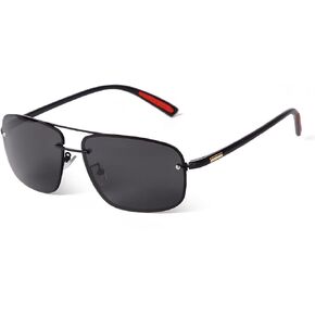 Ultra Lightweight Polarized Square Aviator Sunglasses for Men Women Trendy Fashion Pilot Double Brige Shades for Men