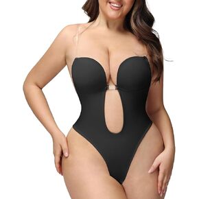 ملابس داخلية بدون ظهر بدون حمالات ثونغ يغرق مفتوح الظهر محدد شكل الجسم بدون حمالات ورقبة على شكل حرف V ملابس داخلية للنساء للتحكم في البطن in Kuwait