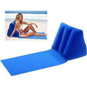Inflatable Beach Lounge Chair, Portable Beach Mat Lounge Chair Flocked Surface PVC Base Reclining Beach Mat Lounger for Lawn Outdoors Camping Travel Beach