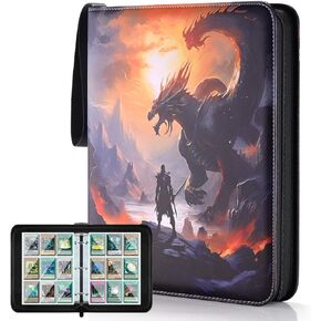 Trading Card Binder, 900 Game Album Holder with Sleeves for MTG/YGO/PTCG Cards, Games Carrying Case Collection Book Gifts for Cards Storage Organizer & Boys & Girls