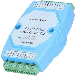 RS485 Hub DC 9?24V 8 Ports RS232 to RS485 Repeater YN1208 High?Speed Transmission Distributor Adapter