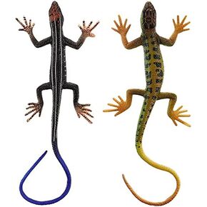 NUOBESTY Realistic Fake Lizards Artificial Model Reptile Lizard Plastic Lizards Action Figures Trick Playthings, 2Pcs