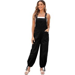 بذلة نسائية واسعة الساق للسيدات كاجوال فضفاضة تناسب الموضة فضفاضة قابلة للتعديل بالون الساق ثوب فضفاض وزرة بذلة in Kuwait