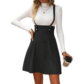 Milumia Women's Flared Overall Dress Sleeveless Criss Cross Back Short Suspender Skirt