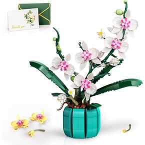JOJO&Peach Orchid Bonsai Building Set, Botanical Collection, Artificial Flowers for The Home or Office, Gifts for Valentine, Mother's Day, Anniversary, Birthday (811 Pieces)