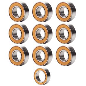 Bearing Kit Compatible with Tamiya Grasshopper/Hornet Precision (5x11x4mm/9pcs, 5x8x2.5mm/1pc) Orange Rubber Sealed