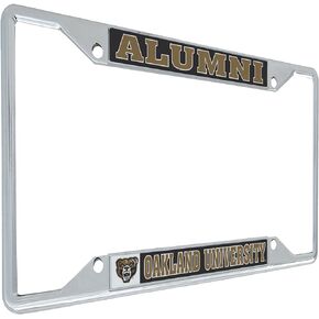 Desert Cactus Oakland University License Plate Frame Golden Grizzlies OUMetal Car Tag Holder for Front or Back of Car - Officially Licensed (Alumni)