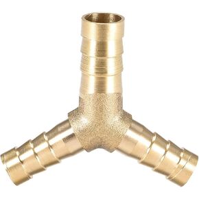 uxcell Tee Brass Barb Fitting Reducer Y Shape 3 Way Fit Hose ID 16mm x 12mm x 12mm